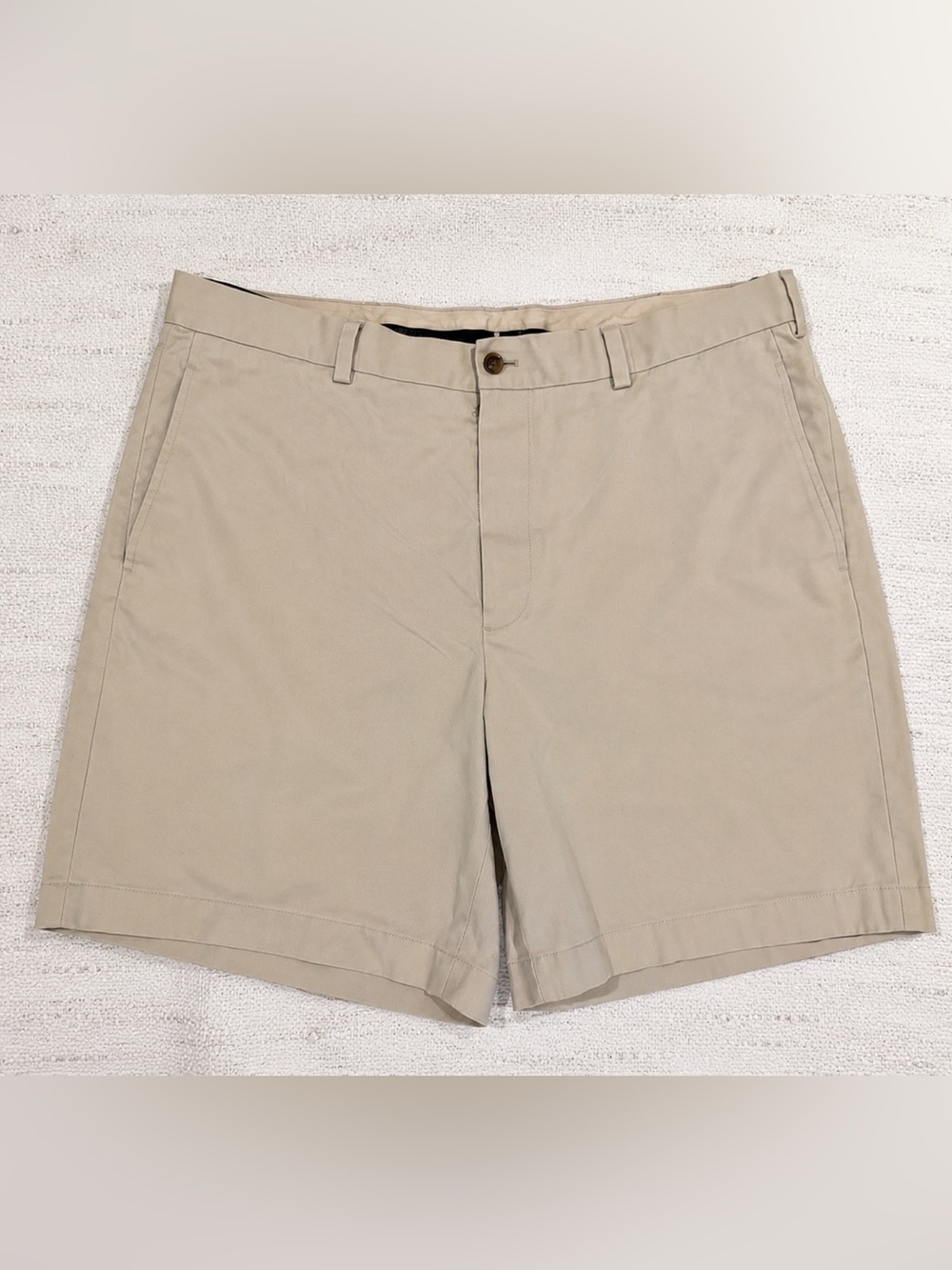 Brooks Brothers Men’s Khaki Flat Front Chino Shorts Beige Classic Casual